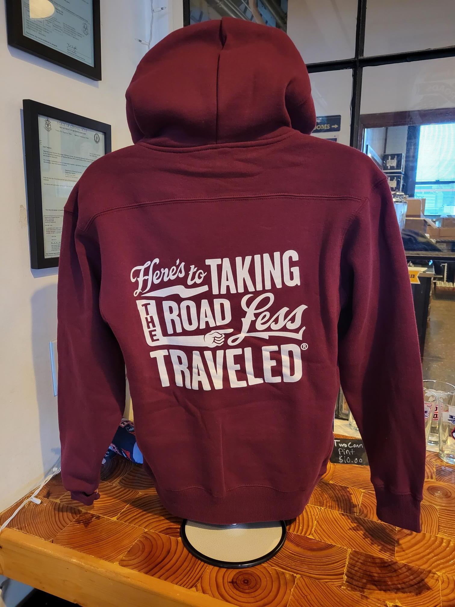 Maroon 'Road Less Traveled' Hockey Hoodie | Two Roads Brewing Store